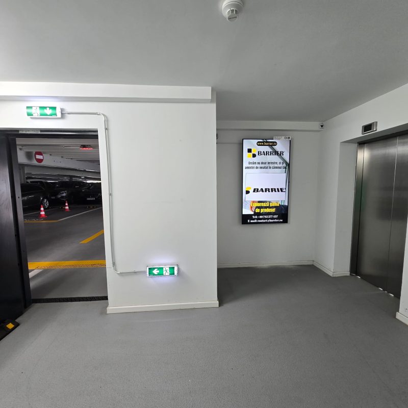 Reteaua Digitala DOOH Indoor - Olimpia Parking parter – Parcare Aeroportul Otopeni